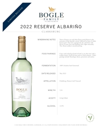 Bogle Albarino Reserve 2022